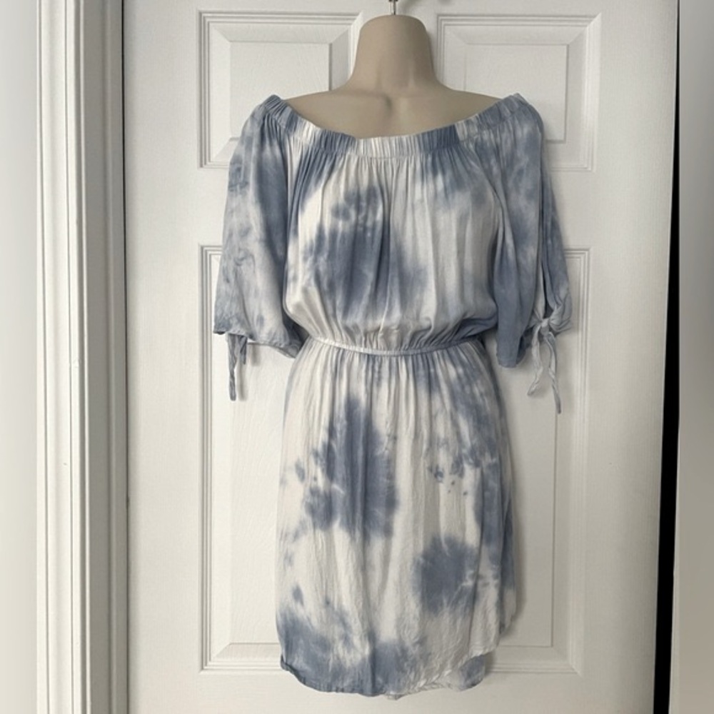 Sexy Tie Dye Open Sleeve Off the Shoulder Mini